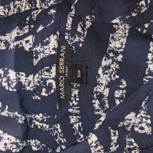 Mario Serrani Navy and White Patterned Sleeveless Dress S - Picture 7 of 7